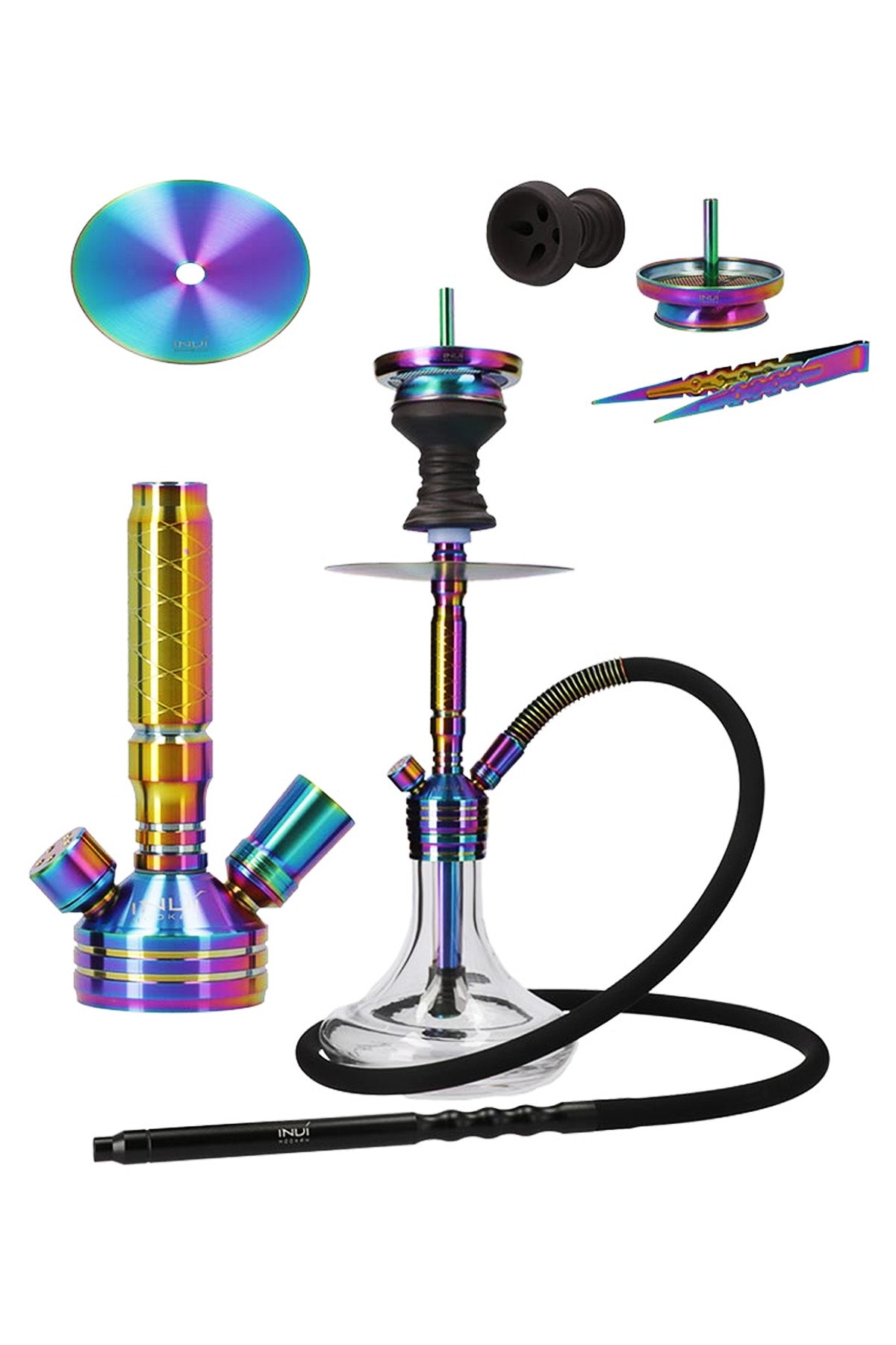 Hookah - INVI Paradox V2 Steel Rainbow Blue Clear