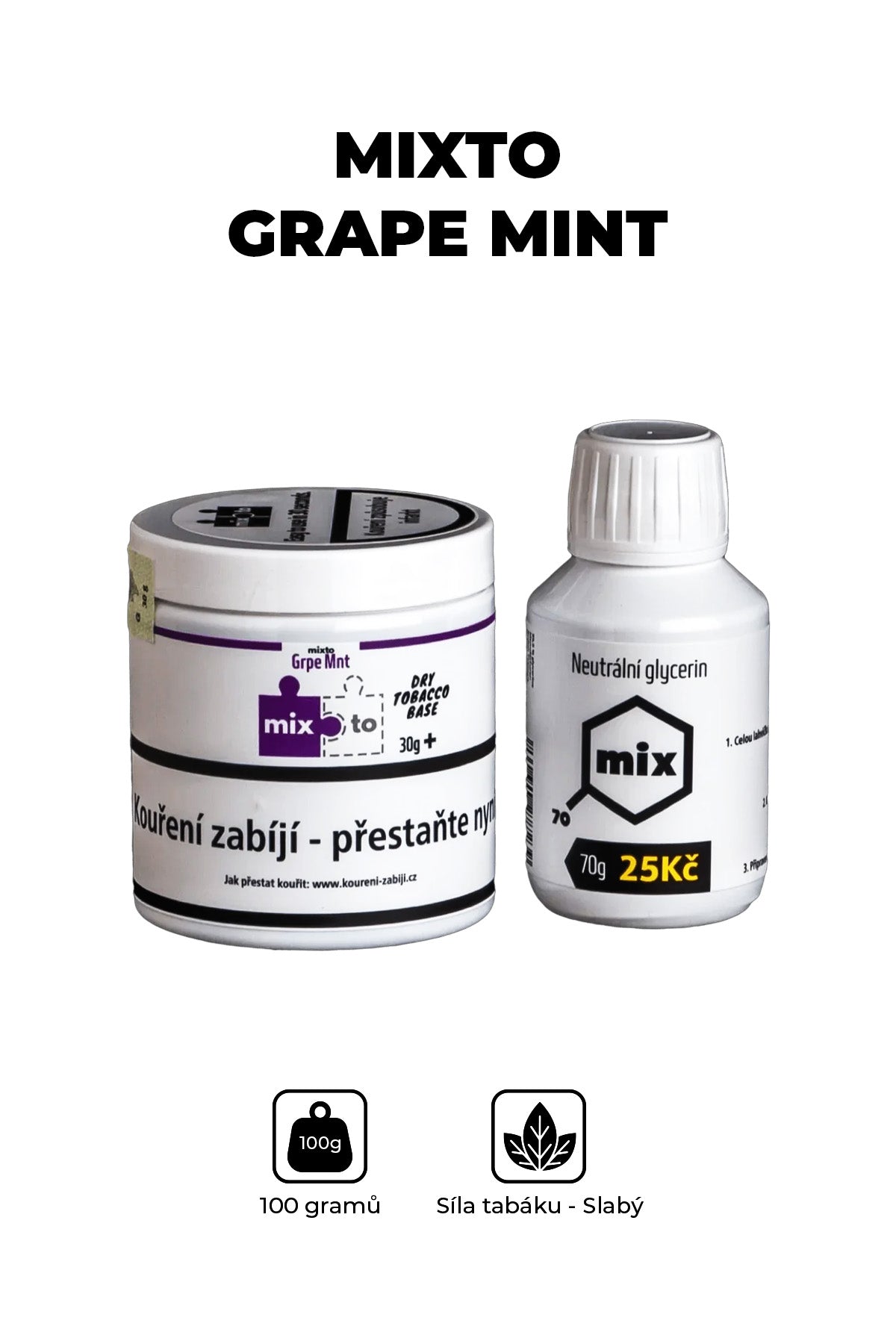 Tabák - Mixto Grape Mint 30g + glycerin