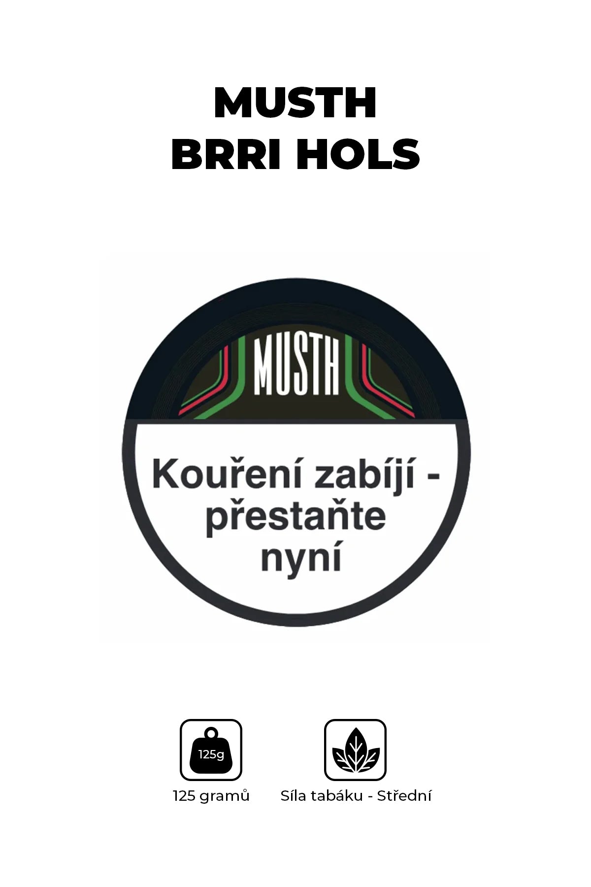Tabák - MustH 125g - Brri Hols