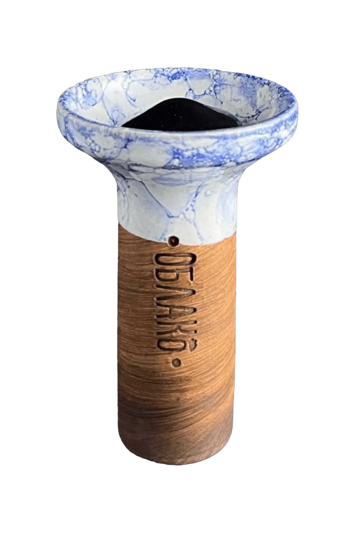 Bowl - Oblako Flow Black on Marble White-Blue