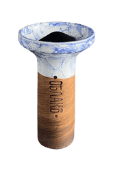 Bowl - Oblako Flow Black on Marble White-Blue