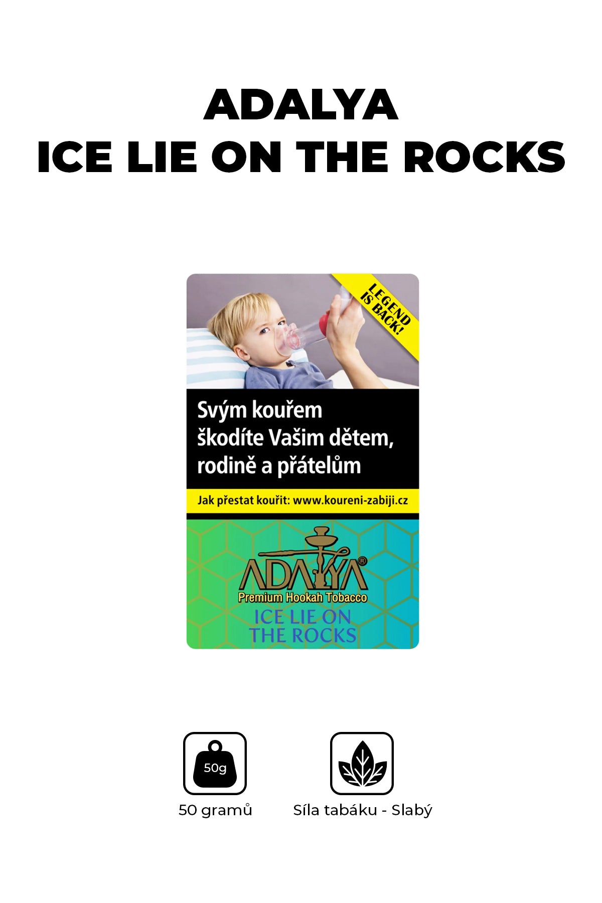 Tabák - Adalya 50g - Ice Lie on the Rocks