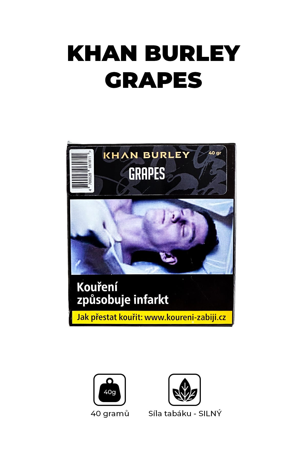 Tabák - Khan Burley 40g - Grapes