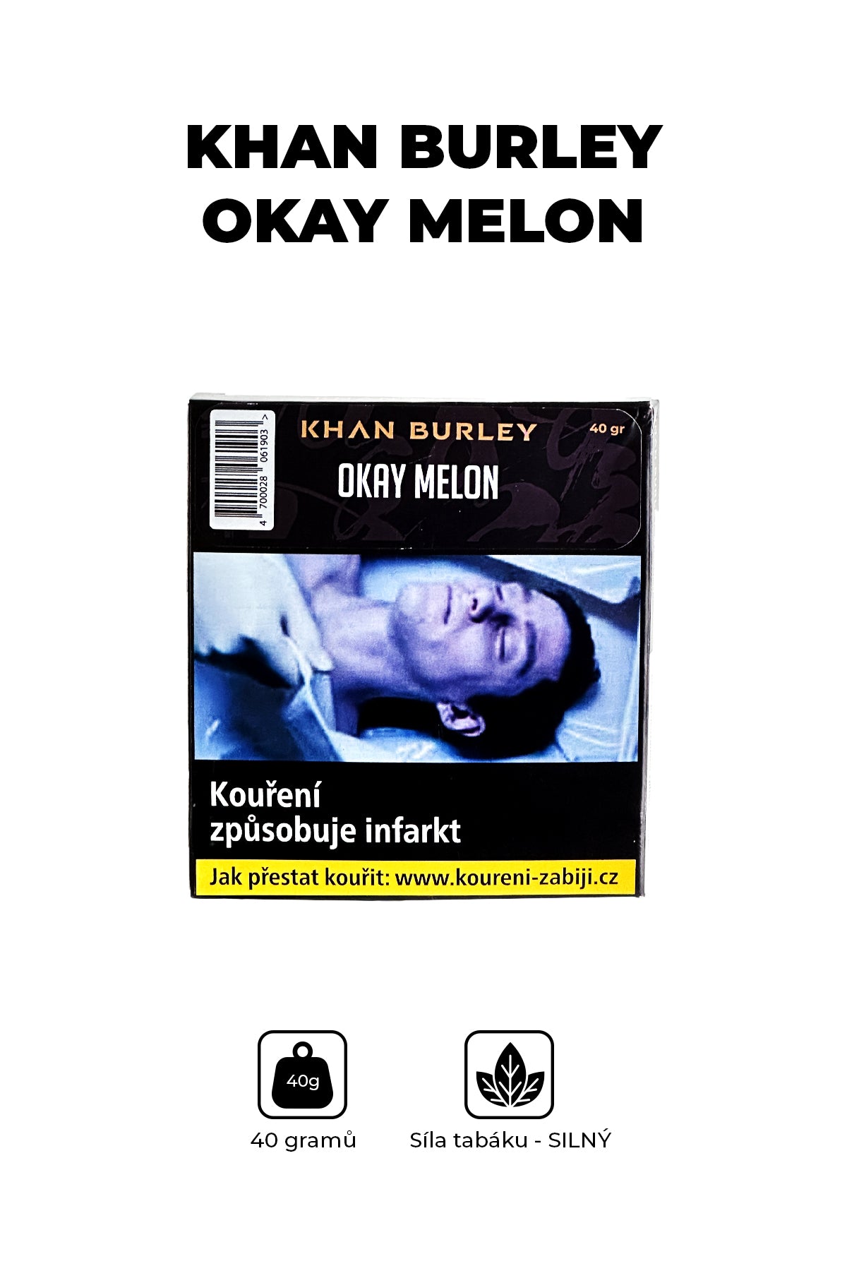 Tabák - Khan Burley 40g - Okay Melon