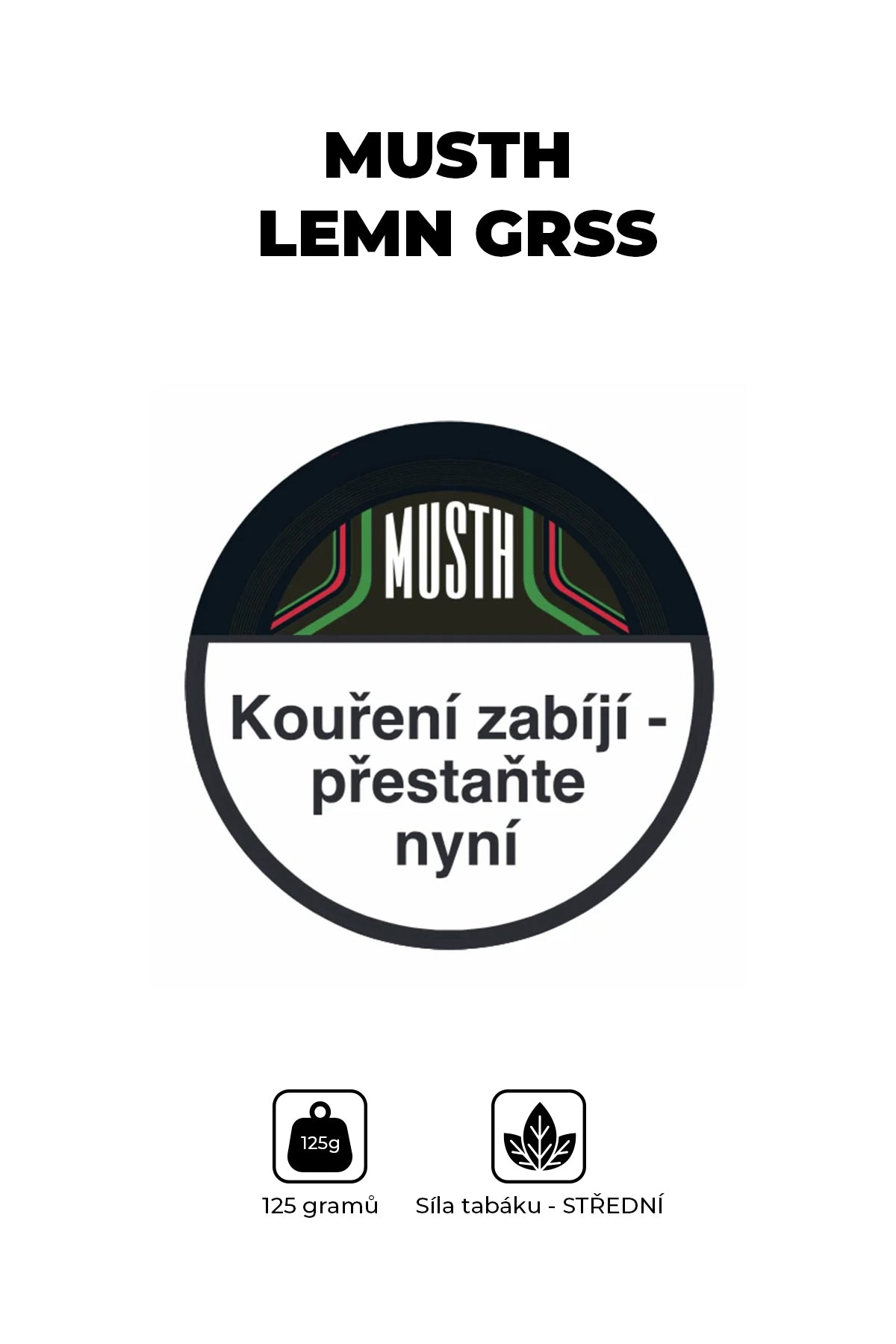 Tabák - MustH 125g - Lemn Grss