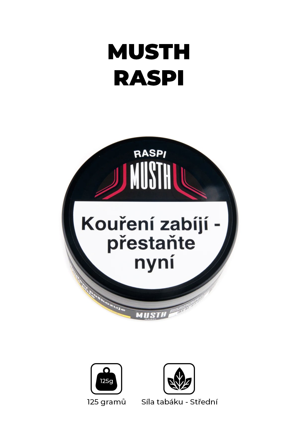 Tabák - MustH 125g - Raspi